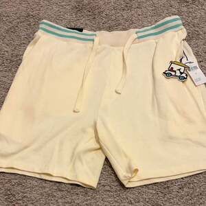 Original Fables Ace Knit Shorts, Vanilla Yellow & Teal, Men's Size S - NWT